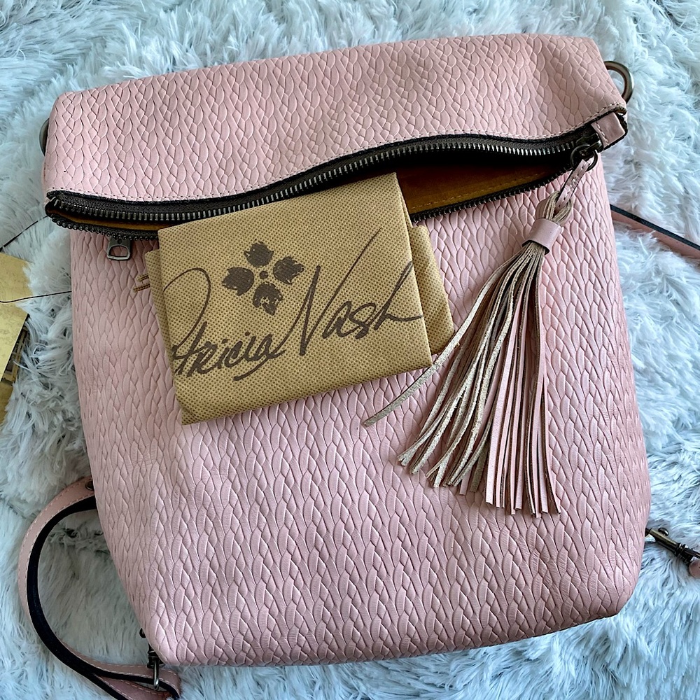 Patricia Nash Convertible Pink leather Backpack NWT